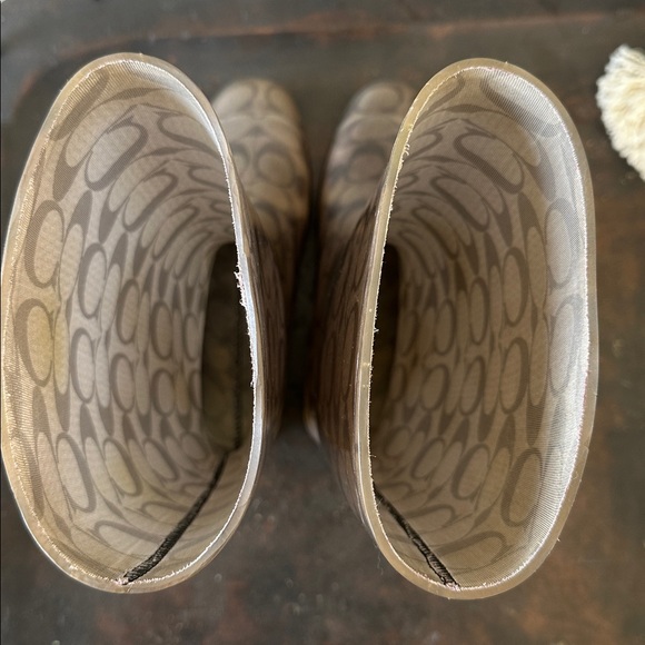 Coach Brown Logo-Print PVC Rain Boots - Picture 5 of 6